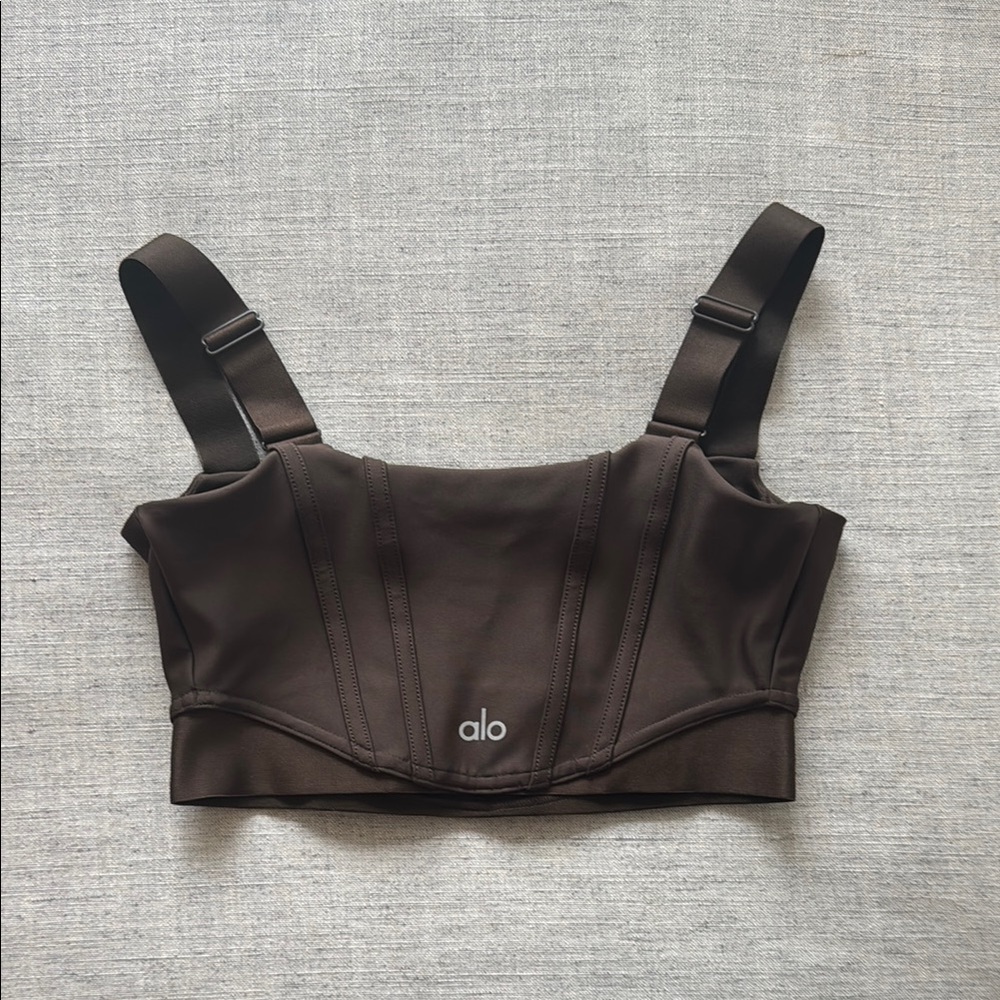 ALO brown corset sports bra NWOT - Picture 2 of 2
